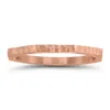 SSELECTS THIN 1.5MM EIGHT SIDED OCTAGON HAMMERED FINISH WEDDING BAND IN 14K ROSE GOLD