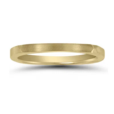 Sselects Thin 1.5mm Four Sided Wedding Band With Matte Finish In 14k Yellow Gold
