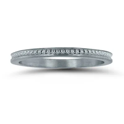 Sselects Thin 1.5mm Wedding Band In 14k White Gold In Silver