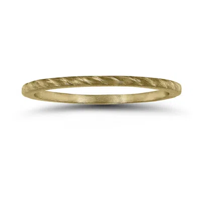 Sselects Thin 1mm Rope Center Wedding Band In 14k Yellow Gold
