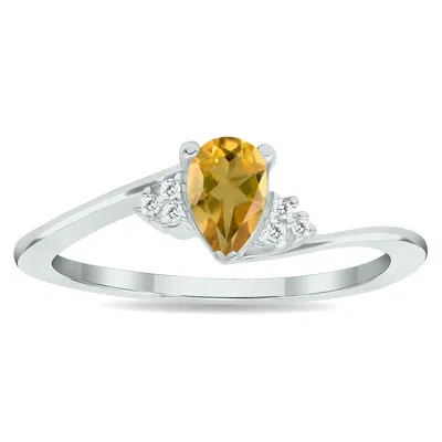 Sselects Women's Citrine And Diamond Tierra Ring In 10k White Gold