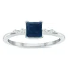 SSELECTS WOMEN'S SAPPHIRE AND DIAMOND SPARKLE RING IN 10K WHITE GOLD
