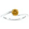 SSELECTS WOMEN'S SOLITAIRE CITRINE WAVE RING IN 10K WHITE GOLD