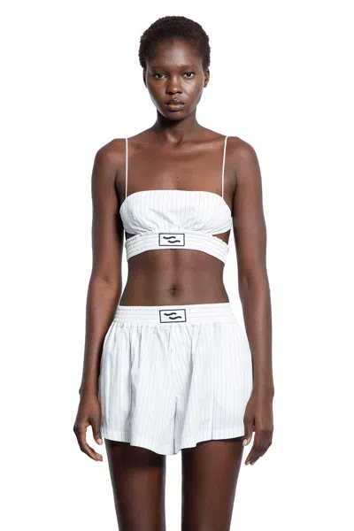 Ssheena Baseball Stripes Top In White