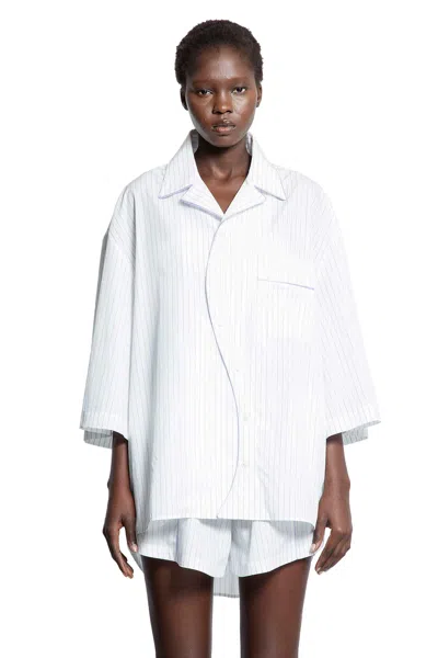 Ssheena Baseball Stripped Shirt In White