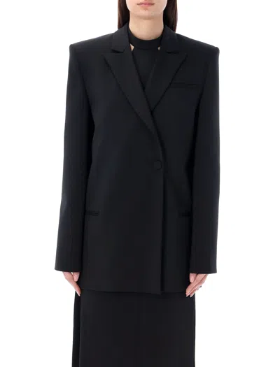 Ssheena Black Oversize Blazer With Padded Shoulders And Single Button Closure For Women, Ss24 Collection