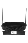 Ssheena Black Satin Sheena Top With Elastic Straps