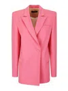 Ssheena Double-breasted Blazer In Fuchsia