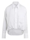 Ssheena Choco Folded-front Chest-pocket Shirt In White