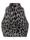 Ssheena Collar Cropped Top In Animal Print
