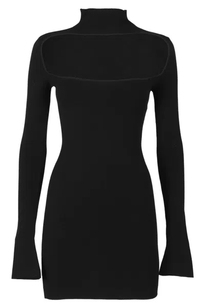 Ssheena Cut-out Front Knit Dress With High Neck