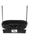 Ssheena Black Satin Sheena Top With Elastic Straps In Black