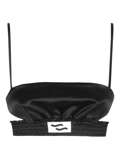 Ssheena Black Satin Sheena Top With Elastic Straps