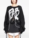 Ssheena Fab Distressed Sweater In Black