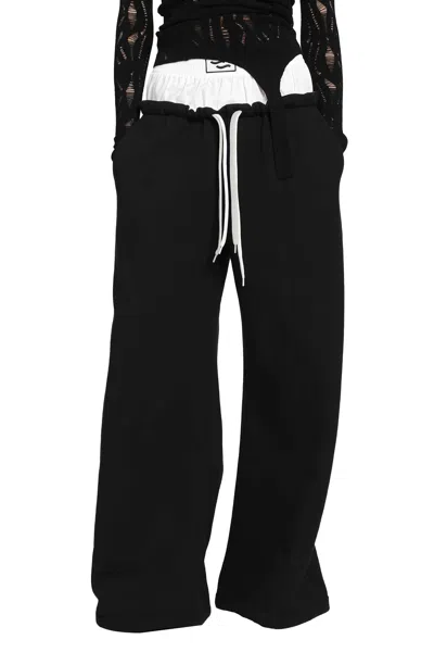 Ssheena Double Waist Sweatpants In Black
