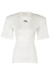 Ssheena Fitted White Cotton T-shirt With Contrasting Logo In White