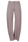 Ssheena Frayed Waist Wide-leg Pants In Purple Wool Blend