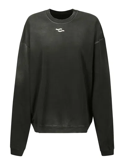 Ssheena Slogan-print Cotton Sweatshirt In Grey