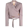 Ssheena Wrap-design Cropped Blazer In Pink
