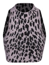 Ssheena Knit Crop Top In Leopard Print In Grey