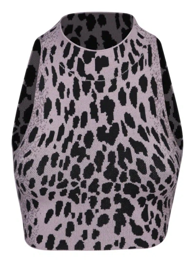 SSHEENA KNIT CROP TOP IN LEOPARD PRINT