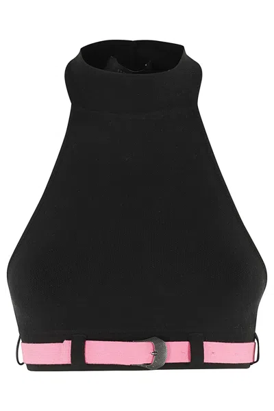 Ssheena Kute Belted Crop Top In Black
