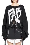 Ssheena Fab Distressed Sweater In Black
