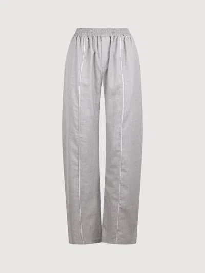 Ssheena Pants With Contrasting Piping In Grey