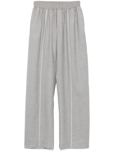 Ssheena Piped-trim Trousers In Grey