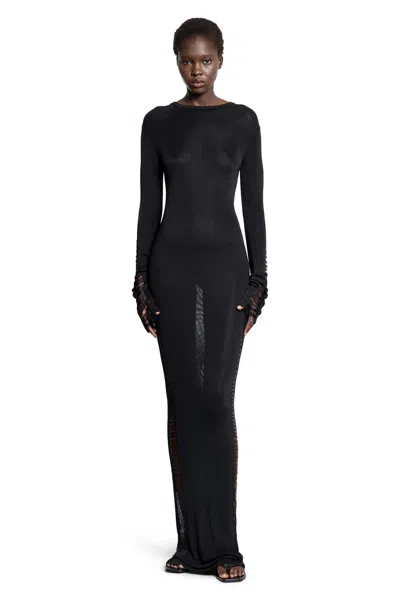 Ssheena Ribbed Knitted Dress In Black