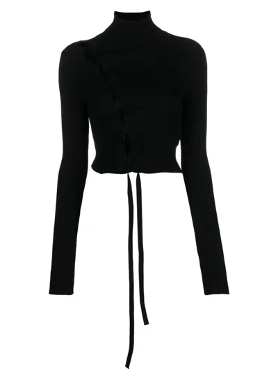 Ssheena Roll-neck Ribbed Jumper In Black