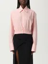 Ssheena Striped Shirt With Elastic In Pink