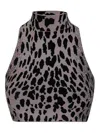 Ssheena Collar Cropped Top In Multicolour