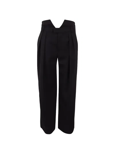 Ssheena V-cutout Pleated Trousers In Black