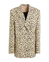 Ssheena Woman Blazer Beige Size 6 Polyethylene, Virgin Wool, Elastane In Beige