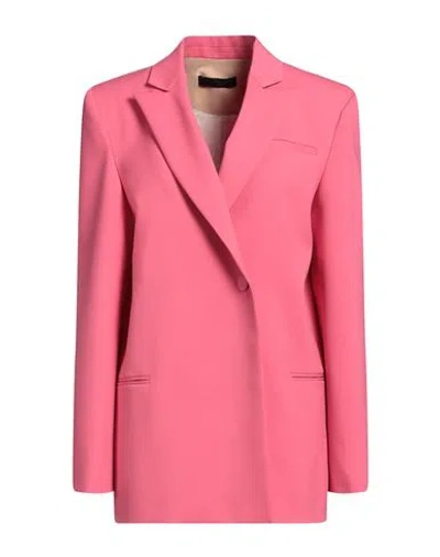 SSHEENA SSHEENA WOMAN BLAZER FUCHSIA SIZE 4 POLYETHYLENE, VIRGIN WOOL, ELASTANE