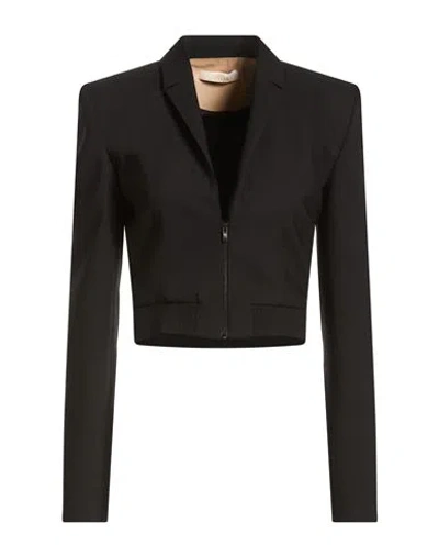 Ssheena Woman Jacket Black Size 4 Polyester, Virgin Wool, Elastane