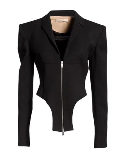 Ssheena Woman Jacket Black Size 4 Polyester, Virgin Wool, Elastane