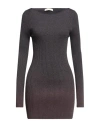 Ssheena Woman Mini Dress Dark Purple Size M Viscose, Polyester In Purple