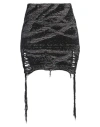 Ssheena Woman Mini Skirt Black Size M Cotton, Acrylic, Wool In Black
