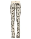 Ssheena Animal-pattern Knitted Trousers In White