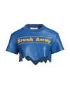 Ssheena Woman Top Azure Size 6 Leather In Blue
