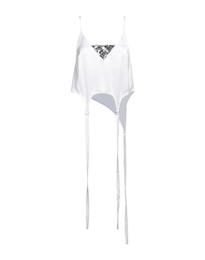 Ssheena Woman Top White Size 4 Triacetate, Polyethylene In Black