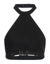 Ssheena Belted Halterneck Crop Top In Black