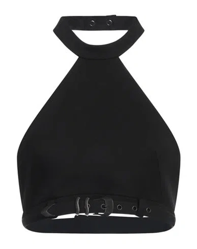 Ssheena Belted Halterneck Crop Top In Black