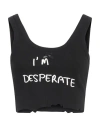 Ssheena Woman Top Black Size L Cotton, Elastane In Black