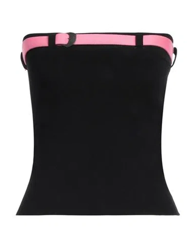 Ssheena Woman Top Black Size M Viscose, Polyester