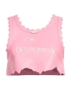 Ssheena Woman Top Pink Size 2 Leather In Pink