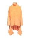 Ssheena Woman Turtleneck Orange Size S Mohair Wool, Polyamide, Wool In Orange