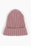 Sskein Ribbed Beanie In Cameo Pink